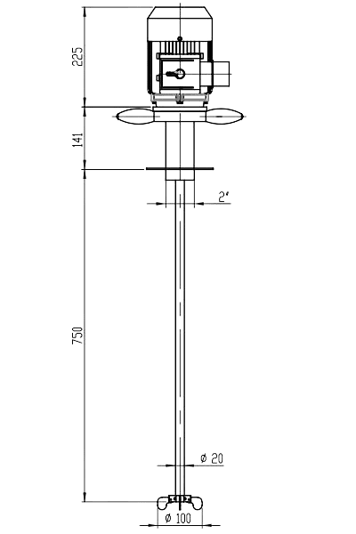 Ritning av Geppert FR-LX lätt trummixer