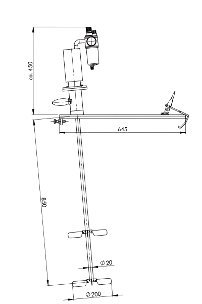 Ritning av Geppert FRP-HX trummixer