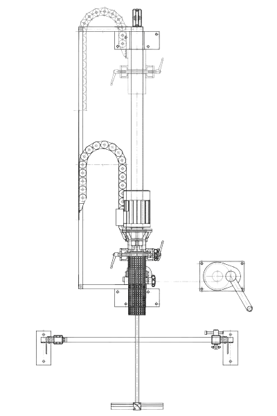 Tegning av Geppert WRW veggmontert blandebatteri sett forfra